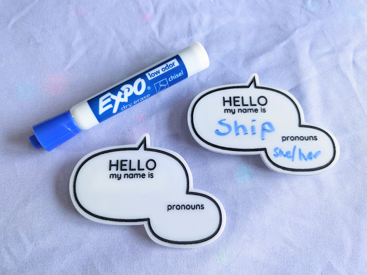Speech bubble name tag