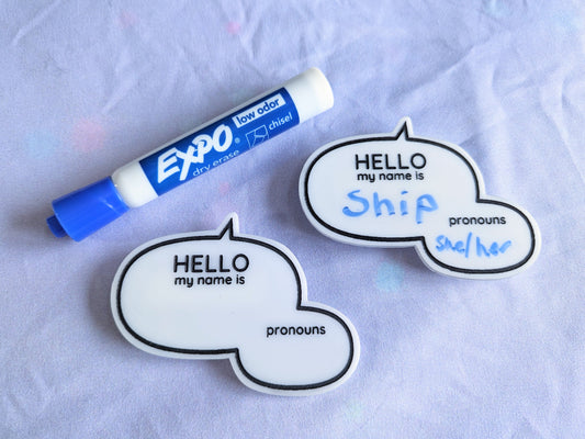 Speech bubble name tag